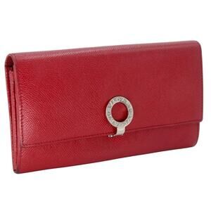 BVLGARI Flap Leather Saffiano Logo Wallet BV-0208N-0020